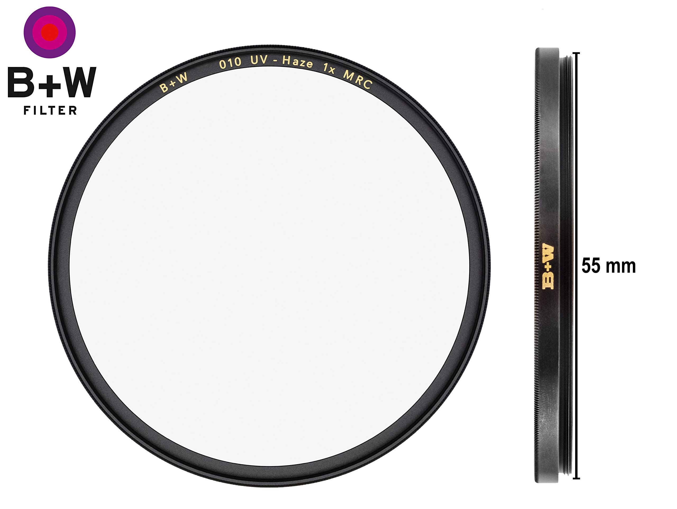 B+W 55mm Clear UV Haze Filter with Multi-Resistant Coating (010M